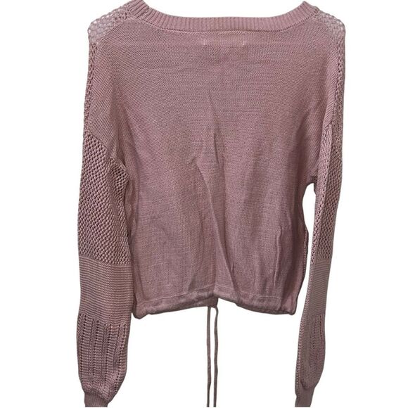 No Comment Blush Pink Open Knit‎ Sweater - Size Medium - Picture 2 of 8